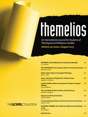 cover image of Themelios, Volume 40, Issue 2